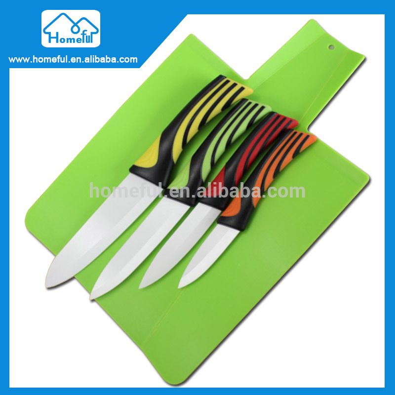 Household kitchen Plastic cutting board set with ceramic knife set for kitchen