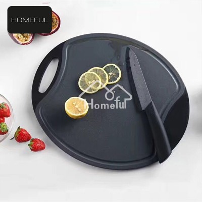 Non-slip black cutting board set with ceramic paring knife