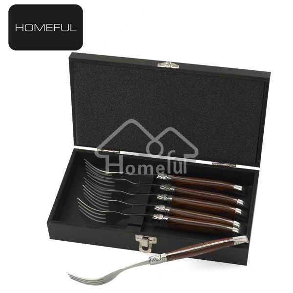 Dinnerware 6 pcs pakka wood fork set with gift box